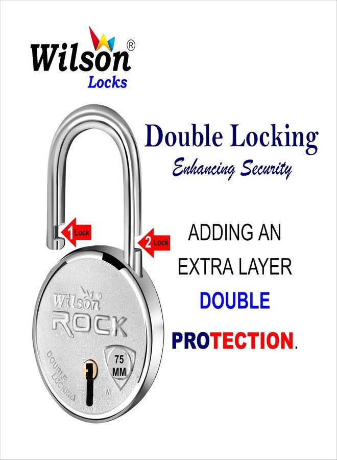 Wilson Locks Wilson® 75mm Big Size 5 Lock Set with 10 Same Key, Heavy Duty Brass Levers, Weather Resistant, Double Locking, Lock for Main Gate (5 Lock & 10 Same Keys, 75mm) - Image 3